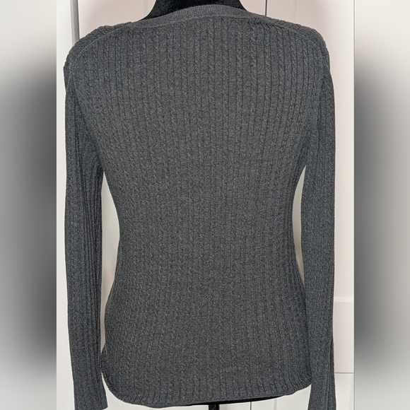 Tommy Hilfiger Womens Classic Thin Cable Knit Sweater Crewneck dark Gray XL - Picture 5 of 9